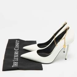 Tom Ford Off White Patent Leather Pointed Toe Pumps Size 39