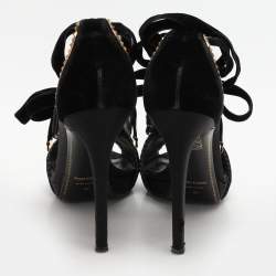 Tom Ford Black Velvet Peep Toe Pumps Size 40