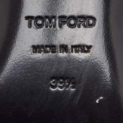 Pre Owned Tom Ford Metallic Grey Python Lock Ankle Strap Sandals Size 39.5