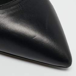 Tom Ford Black Leather Padlock Ankle Wrap Pumps Size 40