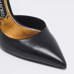 Tom Ford Black Leather Pointed Toe D'Orsay Pumps Size 40