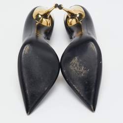 Tom Ford Black Leather Pointed Toe D'Orsay Pumps Size 40