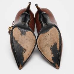 Tom Ford Brown Leather Padlock Pumps Size 37.5