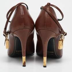 Tom Ford Brown Leather Padlock Pumps Size 37.5