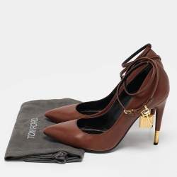 Tom Ford Brown Leather Padlock Pumps Size 37.5
