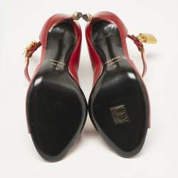Tom Ford Dark Red Leather Open Toe Ankle Boots Size 37