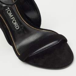 Tom Ford Black Suede Ankle Strap Sandals Size 37