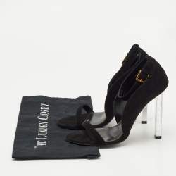 Tom Ford Black Suede Ankle Strap Sandals Size 37