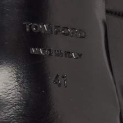 Tom Ford Black Leather Padlock Peep Toe Ankle Wrap Pumps Size 41