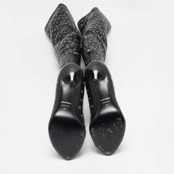 Tom Ford Black Leather Zip Up Over The Knee Boots Size 37