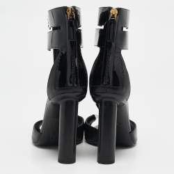Tom Ford Black Patent and Leather T-Bar Ankle Strap Sandals Size 38