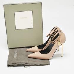 Tom Ford Beige Leather Padlock Pumps Size 40