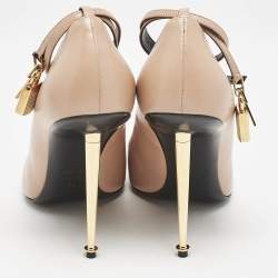 Tom Ford Beige Leather Padlock Pumps Size 40