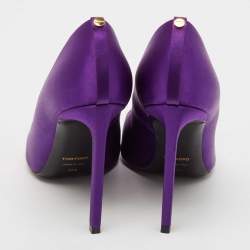 Pre Owned Tom Ford Purple Satin Pointed Toe Pumps Size 37.5