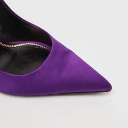 Pre Owned Tom Ford Purple Satin Pointed Toe Pumps Size 37.5