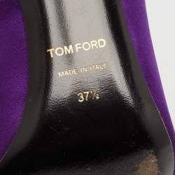 Pre Owned Tom Ford Purple Satin Pointed Toe Pumps Size 37.5