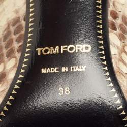 Tom Ford Beige/Cream Python Padlock Pointed Toe Pumps Size 38