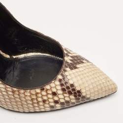 Tom Ford Beige/Cream Python Padlock Pointed Toe Pumps Size 38