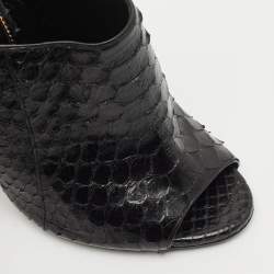 Tom Ford Black Python Peep Toe Mules Size 37.5