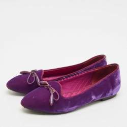 Tom Ford Purple Velvet Bow Almond Toe Smoking Slippers Size 39