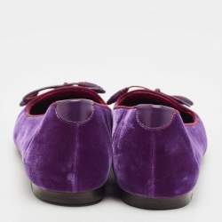 Tom Ford Purple Velvet Bow Almond Toe Smoking Slippers Size 39
