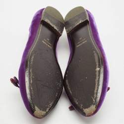Tom Ford Purple Velvet Bow Almond Toe Smoking Slippers Size 39