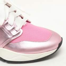 Tom Ford Pink Leather and Mesh Jago Low Top Sneakers Size 36.5