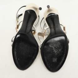 Pre Owned Tom Ford White Leather Strappy Sandals Size 37