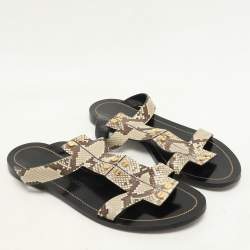 Tom Ford Beige Python Leather Flats Size 39
