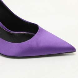 Tom Ford Purple Satin Pointed Toe Pumps Size 37