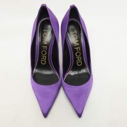 Tom Ford Purple Satin Pointed Toe Pumps Size 37