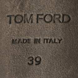 Tom Ford Cream/Black Ostrich Leather Booties Size 39
