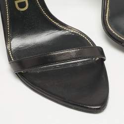 Tom Ford Black Leather Padlock Ankle Strap Sandals Size 40