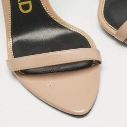Tom Ford Beige Leather Padlock Ankle Strap Sandals Size 40