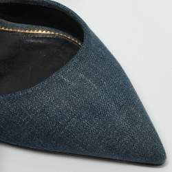 Tom Ford Blue Denim Pointed Toe D'orsay Pumps Size 37