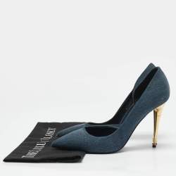 Tom Ford Blue Denim Pointed Toe D'orsay Pumps Size 37