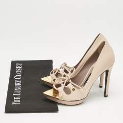 Tom Ford Beige Leather Peep Toe Pumps Size 37