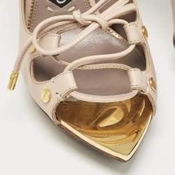 Tom Ford Beige Leather Peep Toe Pumps Size 37