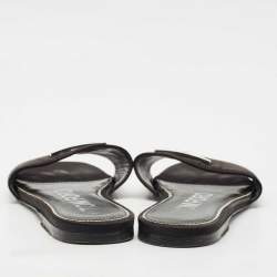 Tom Ford Black Satin TF Flat Slides Size 38