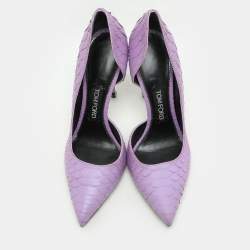 Tom Ford Purple Python Leather D'orsay Pumps Size 39