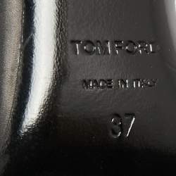 Pre Owned Tom Ford Black Leather Bow D'orsay Pumps Size 37