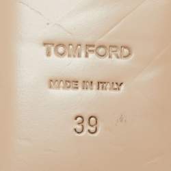 Pre Owned Tom Ford Black Leather Embellished Flat Slides Size 39