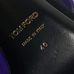 Pre Owned Tom Ford Purple Leather Zip Ankle Strap Sandals Size 40