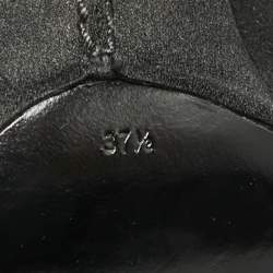 Pre Owned Tom Ford Black Satin Open Toe Ankle Booties Size 37.5