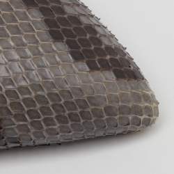 Pre Owned Tom Ford Grey/Brown Snakeskin Leather Pointed Toe Ankle Strap Pumps Size 37