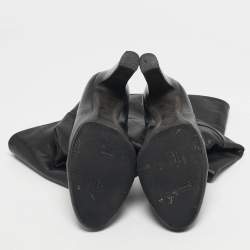 Pre Owned Tom Ford Black Leather Knee Length Boots Size 38