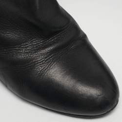 Pre Owned Tom Ford Black Leather Knee Length Boots Size 38