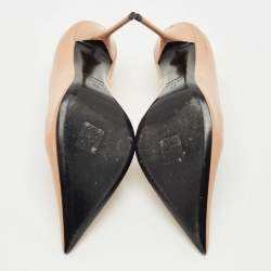 Pre Owned Tom Ford Beige Patent Leather Classic Pointed Toe Pumps Size 40