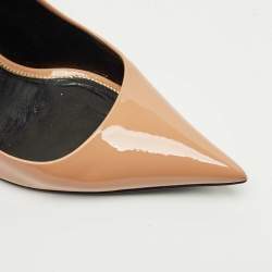 Pre Owned Tom Ford Beige Patent Leather Classic Pointed Toe Pumps Size 40