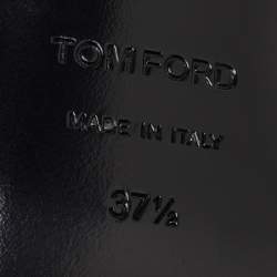 Pre Owned Tom Ford Silver Leather Embellished Bow Slingback Pumps Size 37.5